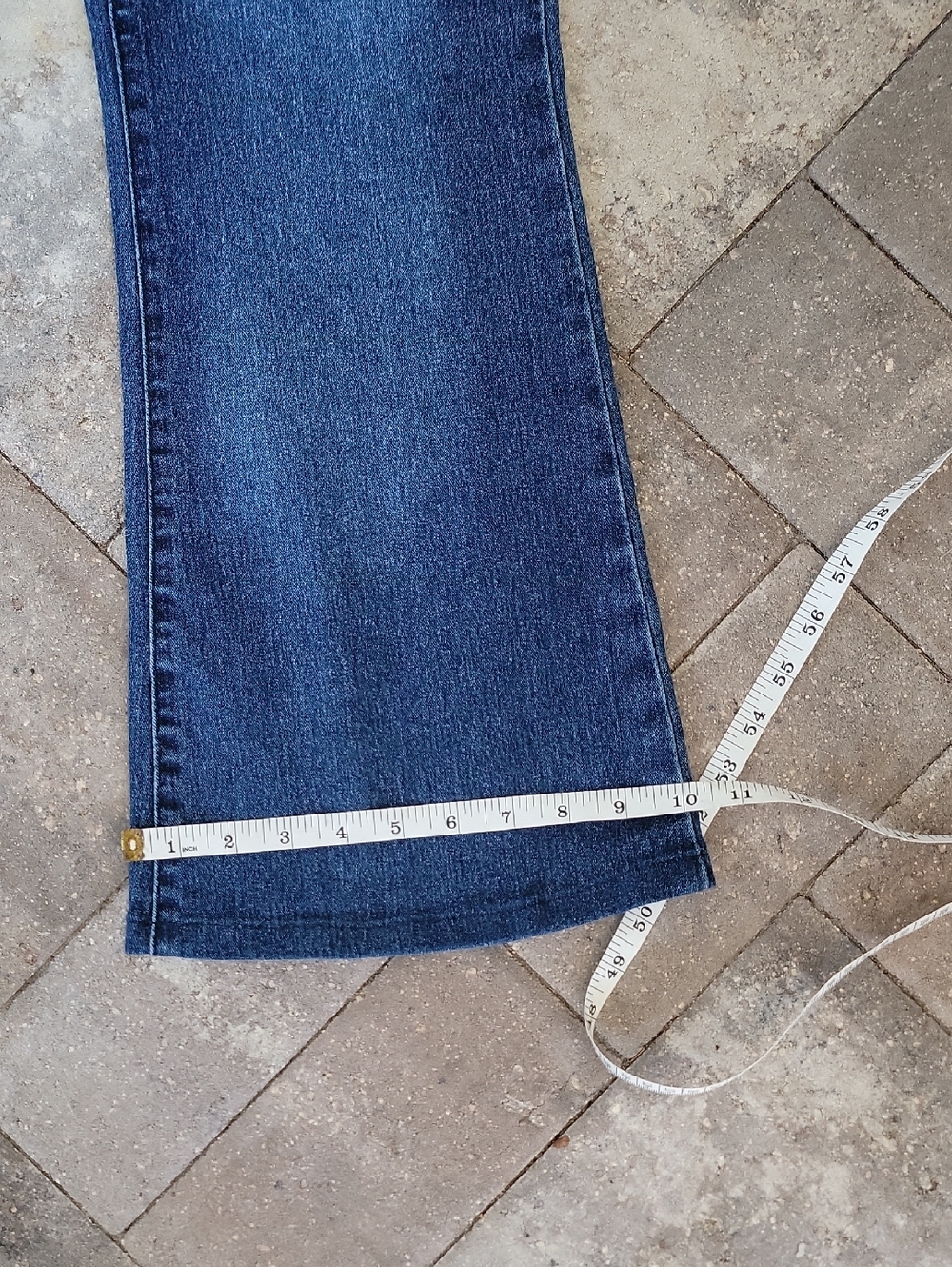 True Craft Corset Waist Flare Dark Wash Jeans Sz 12 Has Stretch No Pockets - Picture 11 of 11